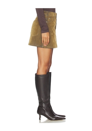 ALIGNE Corrie Flok Mini Skirt in Cognac. Size 10. Also in 0, 2, 4, 6, 8.