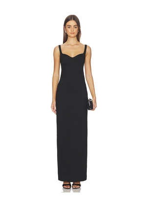 SIMKHAI Cabot Sculpted Scuba Maxi Dress in Black. Size 0. Also in 10, 2, 4, 6, 8.