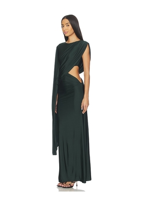 EAVES Ingrida Maxi Dress in Dark Green. Size M. Also in L, S, XS.