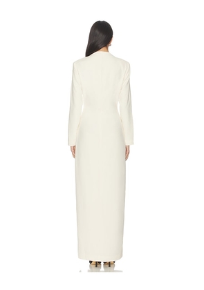 EAVES Lovise Polished Crepe Maxi Dress in Ivory. Size S. Also in M, XS.