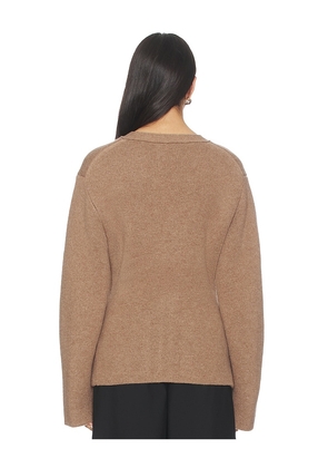 EAVES Sophie Structured Cardigan in Brown. Size M. Also in XS, S, L, XL.