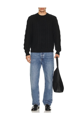Asher Andre Cable Knit Sweater in Black. Size M. Also in S, L, XL/1X.