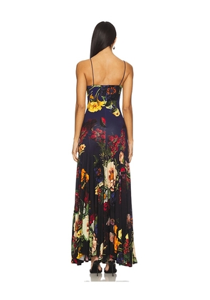 Alice + Olivia Augusta Maxi Dress in Blue. Size 6. Also in 0.