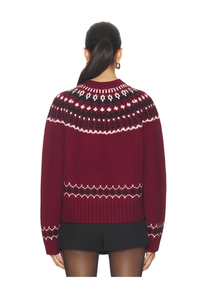 EAVES Abbey Fairisle Sweater in Burgundy. Size M. Also in XS, XXS, S, L.