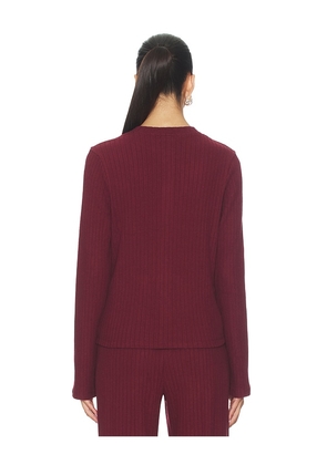 DONNI. The Sweater Rib Cardi in Burgundy. Size M. Also in L, XS.