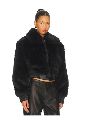 AFRM Adelaide Faux Fur Bomber Jacket in Black. Size M. Also in XS, S, L, XL.
