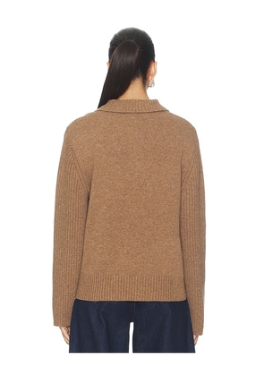 ALIGNE Jill Merino Rugby Pullover in Brown. Size M. Also in XS, S.