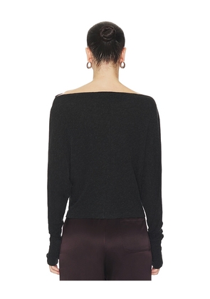 Enza Costa Cashmere Jersey Dolman Top in Black. Size S. Also in M, L.