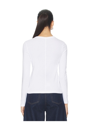 Enza Costa Supima Long Sleeve Tee in White. Size S. Also in M, L.