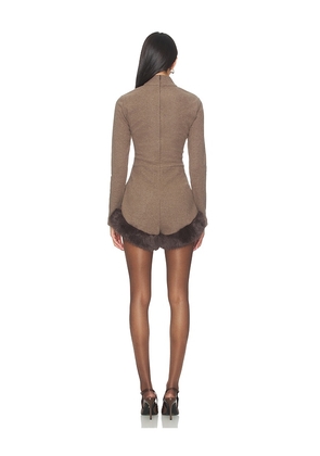 DELFI Teddy Romper in Brown. Size L. Also in XS.
