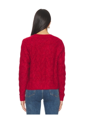 Autumn Cashmere Cable Crew Sweater in Red. Size S. Also in XS, M.