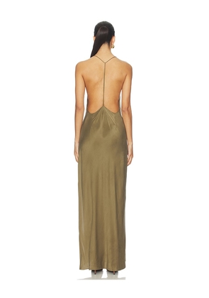 EAVES Lydia Silk Maxi Dress in Green. Size M. Also in L, XL.
