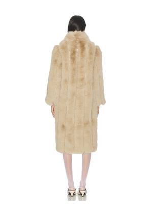 ELLIATT Lux Faux Fur Coat in Beige. Size XS. Also in S, M.