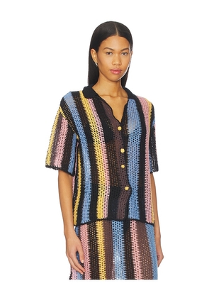 Agua Bendita Axel Shirt in Black. Size M. Also in L, S.