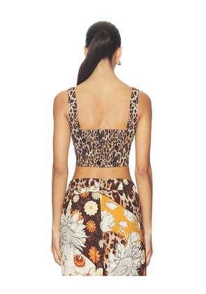 Agua Bendita Kosia Crop Top in Tan. Size S. Also in M, L.