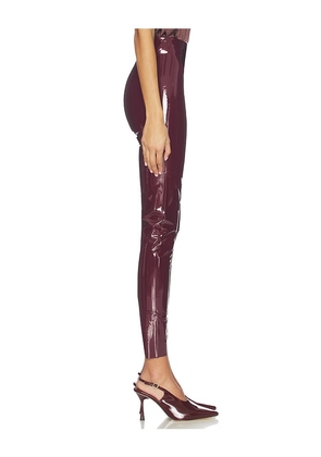 Commando Faux Patent Leather Legging in Burgundy. Size L. Also in S, M.