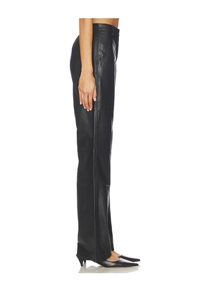 AEXAE Leather Pebble Straight Leg Pant in Black. Size M. Also in XS, S, L.