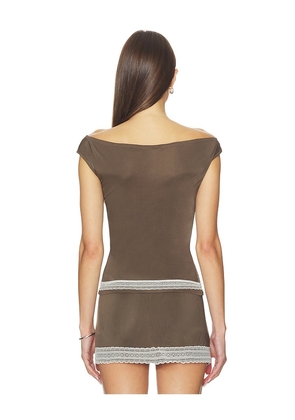 BUCI Reese Lace Top in Brown. Size M. Also in S, L, XL.