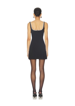 Alice + Olivia Eve Embell Trim Sweetheart Mini Dress in Black. Size 0. Also in 6, 10.
