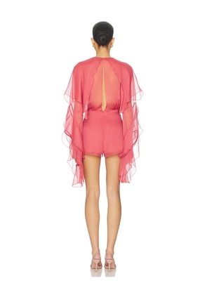 Bardot Carson Ruffle Playsuit in Rose. Size 10. Also in 4, 2, 6, 8, 12.