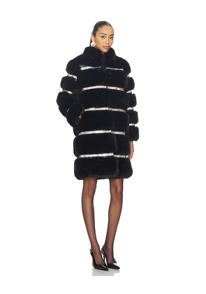 Adrienne Landau Diamond Luxe Coat in Black. Size M. Also in S, L.