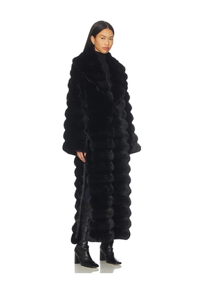 Adrienne Landau Chinchilla Full Length Coat in Black. Size L. Also in S, M.