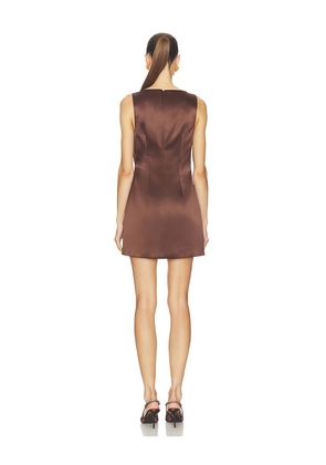 Camila Coelho Maly Mini Dress in Brown. Size M. Also in XS, S, XL.