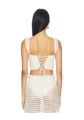 Agua Bendita x REVOLVE Vicky Ventura Top in Cream. Size M. Also in S, XS, L.