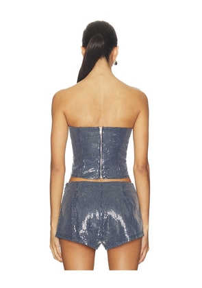 BY.DYLN Messa Bodice Top in Blue. Size M. Also in S, L, XL.