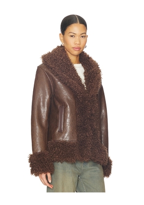 BLANKNYC Leather Coat in Brown. Size M. Also in S.