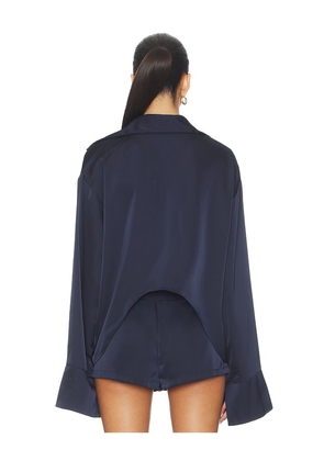 BY.DYLN x REVOLVE Andi Shirt in Navy. Size M. Also in S, L.