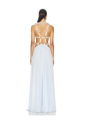 Bronx and Banco Brielle Diamond Gown in Baby Blue. Size XS. Also in M, S, XL.