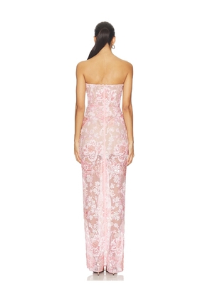 Bronx and Banco Capri Sequin Dahlia Strapless Maxi Dress in Blush. Size L. Also in XS, S, XL.