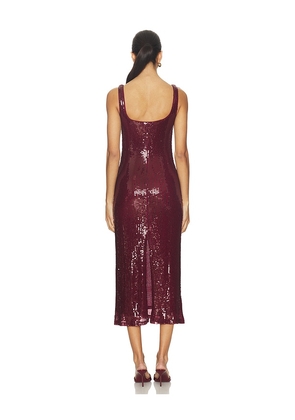Elodie the Label Sandra Sequin Dress in Burgundy. Size S. Also in L, M, XS.