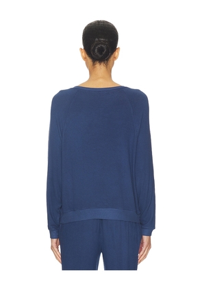 eberjey Cozy Time Crew Neck Pullover in Navy. Size M. Also in XS, S, L.