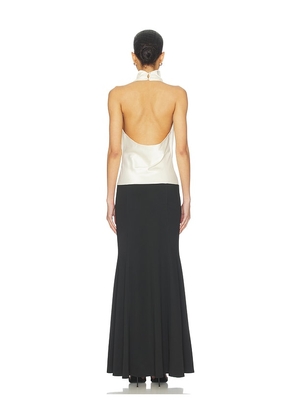ALL THE WAYS Basma Maxi Dress in Ivory,Black. Size M. Also in XS, XXS, S, L, XL.