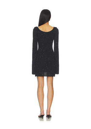 ASTA RESORT Maya Longsleeve Mini Dress in Black. Size M. Also in XS, S.