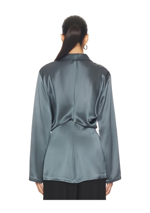 EAVES Sigrun Slouch Waist Robe Top in Charcoal. Size M. Also in XS, S.