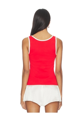 Araminta James Manzana Rib Tank in Red. Size M. Also in S, XS, L, XL.
