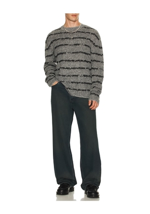 ALLSAINTS Dissolved Crew Neck Sweater in Grey. Size M. Also in S, XL/1X.