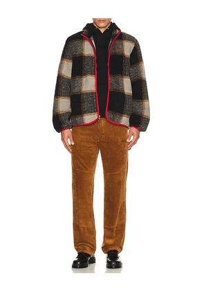 Brixton Buffalo Plaid Sherpa Full Zip Jacket in Black. Size S. Also in L.