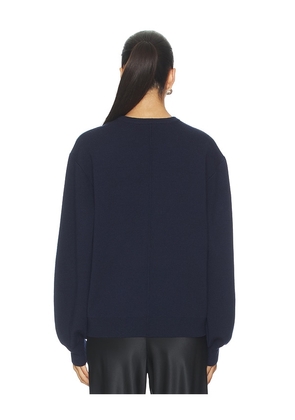 EAVES Zooey Double Faced V-neck Sweater in Navy. Size M. Also in XS, XXS, S, L, XL.
