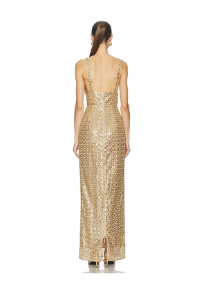 Bronx and Banco Allegra Sequin Maxi Dress in Metallic Gold. Size XS. Also in M, L.