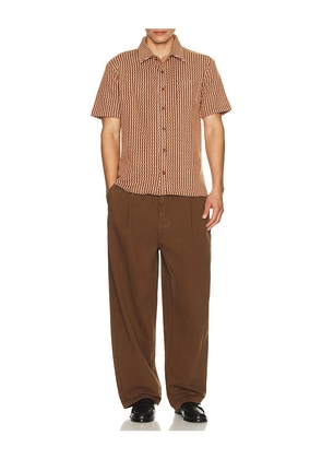 Bound Castro Woven Shirt in Rust. Size M. Also in S.