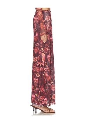 Agua Bendita Brace Skirt in Red. Size M. Also in L, S.