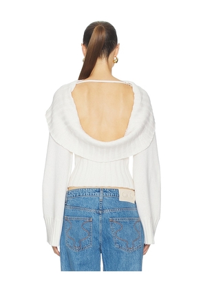 Cult Gaia Milika Sweater in White. Size M. Also in XS, S, L.