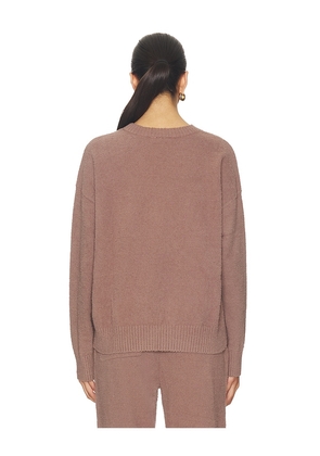 eberjey Boucle Crew Neck Pullover in Taupe. Size M. Also in XS, S, L, XL.