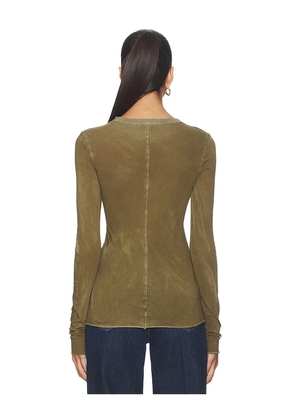COTTON CITIZEN Marbella Long Sleeve in Green. Size M. Also in S, L.