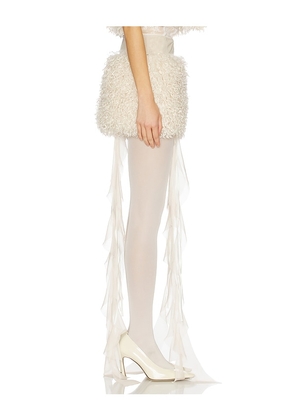 Aniye Records Nika Faux Fur Mini Skirt in Cream. Size M. Also in S, XS.