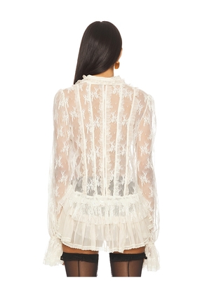 Aniye Records Nilde Chemisette Top in Cream. Size S. Also in XS.
